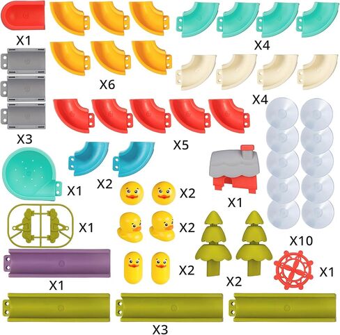 SOCBTNSO DIY Duck Slide Bath Toy Building Kit | 38 PCS for Bathtub Time, Birthday Gifts for Toddler 3+ Year Old and Kids 4-8 in Saudi Arabia