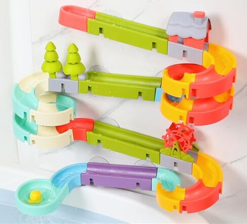 SOCBTNSO DIY Duck Slide Bath Toy Building Kit | 38 PCS for Bathtub Time, Birthday Gifts for Toddler 3+ Year Old and Kids 4-8 in Saudi Arabia