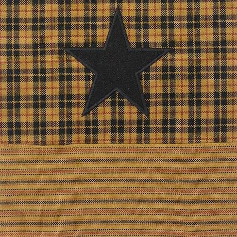 ستارة قصيرة مبطنة من القطن مقاس 72 × 15.5 بوصة من Primitive Home Decors، باللون الأسود in Kuwait