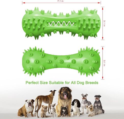 lifein Dog Chew Toy - 2 Pack Squeaky Toothbrush Durable Rubber Dog Toys for Teeth Cleaning, Tough Dog Toys for Aggressive Chewers Puppy/Medium/Large Dog Breeds Dental Care in Saudi Arabia