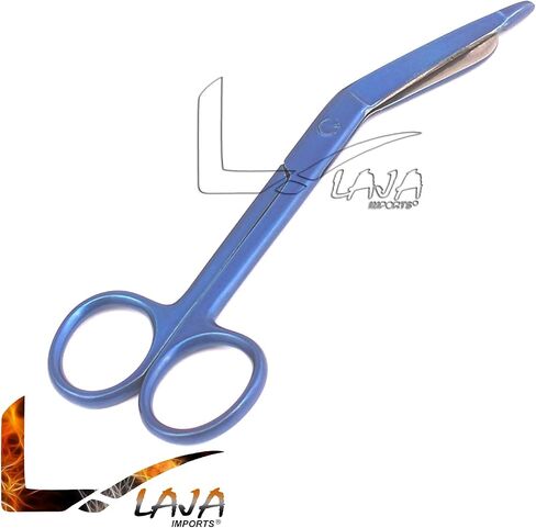 مقص ضمادة Lister مقاس 5.5 بوصة + ملقط مرقئ منحني باللون الأزرق من الفولاذ المقاوم للصدأ (مجموعة من 2) ملقط مقص باللون الأزرق الكامل in Saudi Arabia
