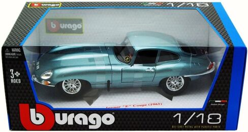 لعبة سيارة جاكوار E-Type كوبيه من Bburago 1961، باللون الأزرق 12044 - مقياس 1/18 in Saudi Arabia
