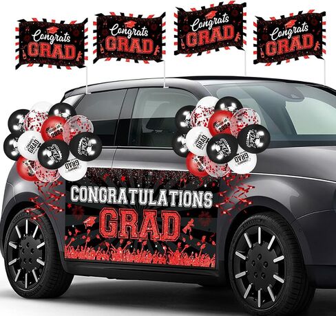 2024 Graduation Party Decorations Green Gold Graduation Parade Car Decorations Kit Includes Congratulations Grad Car Banner 4pcs Graduation Car Flag and 24pcs Green Gold Balloons for Graduation Party in Saudi Arabia