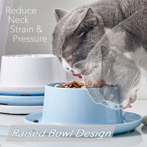 أوعية تغذية بطيئة للقطط المرتفعة، أوعية تغذية مرتفعة للحيوانات الأليفة للقطط والكلاب الصغيرة، مضادة للانزلاق وتبطئ تناول الطعام ومضادة للقيء وتحمي العمود الفقري، أوعية صالحة للطعام، سميكة ومتينة - 22 درجة فهرنهايت ~ 248 درجة فهرنهايت (أبيض) in Kuwait