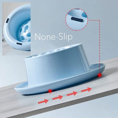 أوعية تغذية بطيئة للقطط المرتفعة، أوعية تغذية مرتفعة للحيوانات الأليفة للقطط والكلاب الصغيرة، مضادة للانزلاق وتبطئ تناول الطعام ومضادة للقيء وتحمي العمود الفقري، أوعية صالحة للطعام، سميكة ومتينة - 22 درجة فهرنهايت ~ 248 درجة فهرنهايت (أبيض) in Kuwait