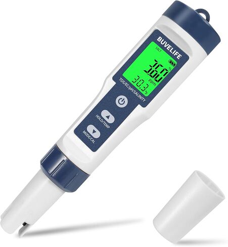 Digital Salinity Tester for Saltwater, High Accuracy Pool Salt Tester with ATC, 5 in 1 pH/EC/Salt/TDS/Temp Meter in Saudi Arabia