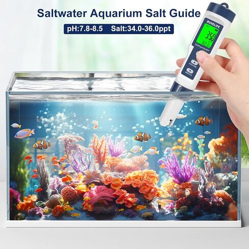 Digital Salinity Tester for Saltwater, High Accuracy Pool Salt Tester with ATC, 5 in 1 pH/EC/Salt/TDS/Temp Meter in Saudi Arabia