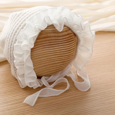 Holibeat Baby Girl 4PCS Photography Props (Romper+Pillow+Hat+Shoes) Newborn Girl Christmas Lace Photoshoot Outfits Infant Posing Props (white) in Saudi Arabia