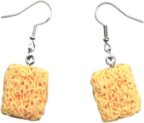 Instant Noodle Earrings | Ramen Japanese Style | Fun Food Charms | Cute Realistic Jewelry | Handmade Resin | Pho Pasta | Gift for Kids Women (Circle) in Saudi Arabia