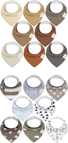 KeaBabies Organic Baby Bandana Drool Bibs - Stylish Unisex Bandana Bibs, Super Absorbent Bandana Drool Bibs, Gentle Teething Bibs for Infants, Organic Cotton Baby Bib in Saudi Arabia