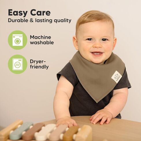 KeaBabies Organic Baby Bandana Drool Bibs - Stylish Unisex Bandana Bibs, Super Absorbent Bandana Drool Bibs, Gentle Teething Bibs for Infants, Organic Cotton Baby Bib in Saudi Arabia