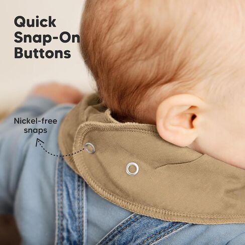 KeaBabies Organic Baby Bandana Drool Bibs - Stylish Unisex Bandana Bibs, Super Absorbent Bandana Drool Bibs, Gentle Teething Bibs for Infants, Organic Cotton Baby Bib in Saudi Arabia