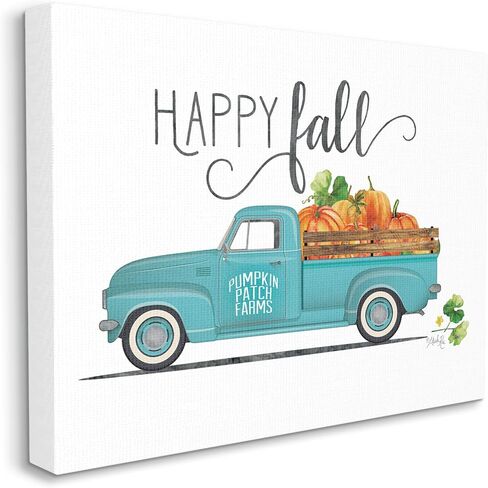 شاحنة المزرعة Happy Fall Blue من شركة Stupell Industries تحمل القرع، من تصميم مارلا راي in Saudi Arabia