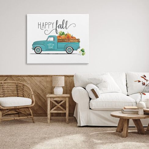 شاحنة المزرعة Happy Fall Blue من شركة Stupell Industries تحمل القرع، من تصميم مارلا راي in Saudi Arabia