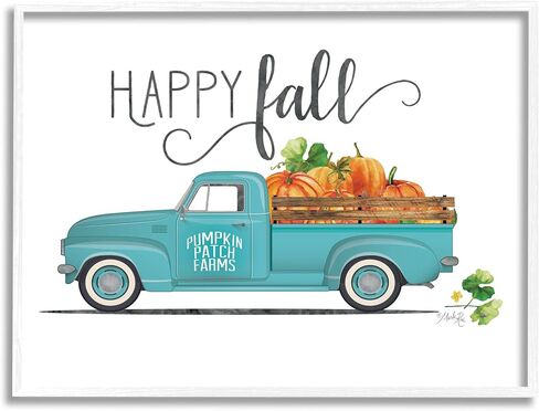 شاحنة المزرعة Happy Fall Blue من شركة Stupell Industries تحمل القرع، من تصميم مارلا راي in Saudi Arabia