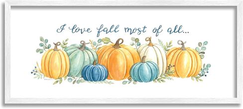 Stupell Industries Love Fall Most Of All Assorted Harvest Pumpkins, Design by Deb Strain, 17 x 40, Gallery Wrapped Canvas in Saudi Arabia
