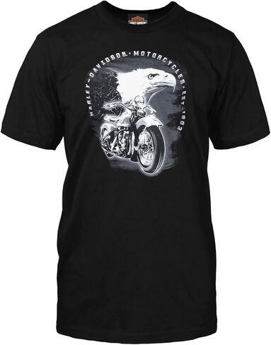 Harley-Davidson Military - تي شيرت برسومات سوداء للرجال - كامب همفريز | نوير in Saudi Arabia