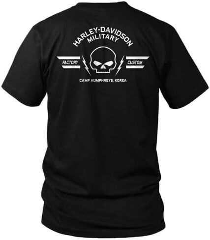 Harley-Davidson Military - تي شيرت برسومات سوداء للرجال - كامب همفريز | نوير in Saudi Arabia