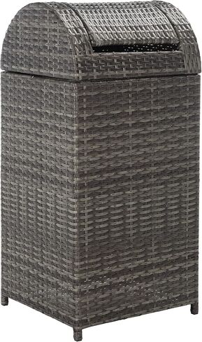 Safavieh Outdoor Collection Serapis Black Wicker Trash Bin in Saudi Arabia