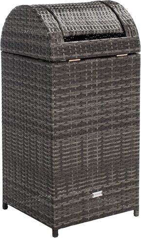 Safavieh Outdoor Collection Serapis Black Wicker Trash Bin in Saudi Arabia