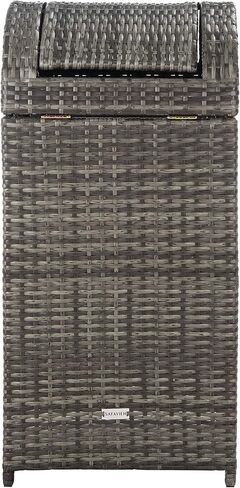 Safavieh Outdoor Collection Serapis Black Wicker Trash Bin in Saudi Arabia