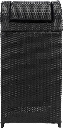 Safavieh Outdoor Collection Serapis Black Wicker Trash Bin in Saudi Arabia