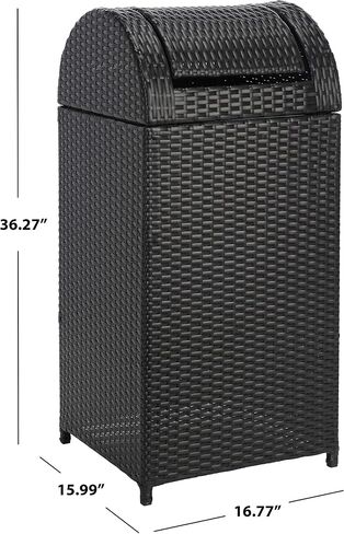 Safavieh Outdoor Collection Serapis Black Wicker Trash Bin in Saudi Arabia