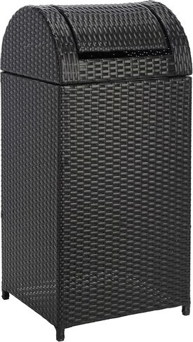 Safavieh Outdoor Collection Serapis Black Wicker Trash Bin in Saudi Arabia
