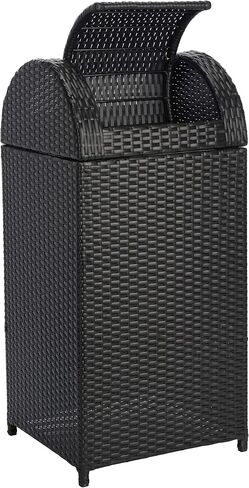 Safavieh Outdoor Collection Serapis Black Wicker Trash Bin in Saudi Arabia