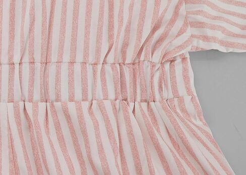 utcoco Women Casual Short Rompers Half Sleeve Tie Waist Striped Jumpsuits for Women (Medium, Pink) in Saudi Arabia