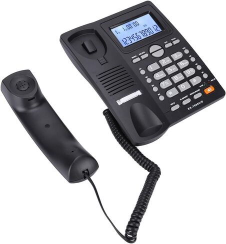 Corded Phone, Desktop Landline Telephone Wired Phone for Home Office Hotel Use, Speakerphone, Caller ID Display, Hands Free Calling (White) in Saudi Arabia