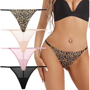 Silky Satin Thongs for Women Smooth Fitty Seamless Thongs Bikini Style Thongs with A Crotch Lining 100% Silk 3 Pack in Kuwait