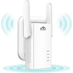 WiFi Extender, 300Mbps WiFi Range Extender Signal Booster for Home, Covers up to 2000Sq.ft and 25 Devices, 2.4GHz Wireless Repeater Internet Amplifier with Ethernet Ports/External Antennas, Easy Setup in Kuwait