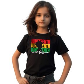 hrcfbk Toddler Baby Boys Girls Juneteenth T-Shirt Short Sleeve Black History Freedom Day Kids Shirt