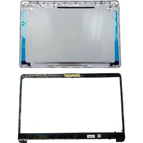 Replacement Laptop LCD Back Cover Top Case Rear Lid and Front Bezel Frame for HP Pavilion 15S-DU 15S-DY 15S-DW L52012-001 L52014-001 Silver