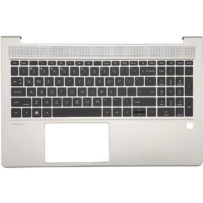 Replacement Upper Case Palmrest for HP Probook 450 455 G9 Series Laptop US Layout Keyboard Assembly Top Cover N01934-001 Silver