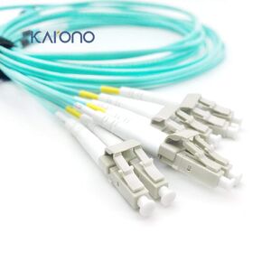 3M(10ft) MPO/MTP LC x 8 OM3 Multimode Breakout Cable, 4 Duplex LC, 40Gb to 10Gb Fanout Fiber Optic Cable, 8-Fiber Type-B Polarity- Aqua