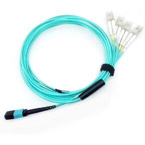 كابل 3M (10 قدم) MPO/MTP LC x 8 OM3 متعدد الأوضاع، 4 دوبلكس LC، كابل ألياف بصرية مروحية 40 جيجا بايت إلى 10 جيجا بايت، قطبية 8 ألياف من النوع B - أكوا in Kuwait