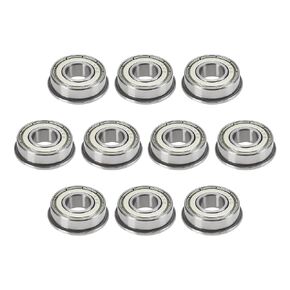 SING F LTD 10pcs FR6ZZ Flanged Ball Bearing 3/8" x 7/8" x 9/32" Chromium Steel Double Metal Deep Groove Flange Rip Bearings Mechanical Transmission Bearings