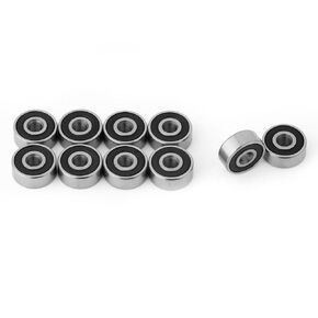 10Pcs 623-2RS 3x10x4mm Steel Mini Ball Bearings, Double Rubber Sealed Steel Deep Groove Ball Bearings