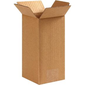 PARTNERS BRAND 4x4x8 Tall CorrugatedBoxes, Tall, 4L x 4W x 8H, Pack of 25 | Shipping, Packaging, Moving, Storage Box for Home or Business, Strong Wholesale Bulk Boxes
