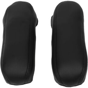 ECCPP Leather Armrest Arm Rest Cover Upholstery fit for Ford F250 F350 Excursion Lariat 99 00 01 02 03 04 05 06 07(Premium Faux Leather - One Pair Set of 2) Black