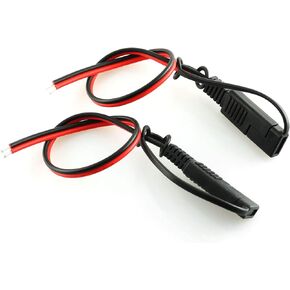 2PCS DC 12V SAE to SAE Quick Disconnect Extension Cable with 2 Pin Connector Plug and Dust Cap
