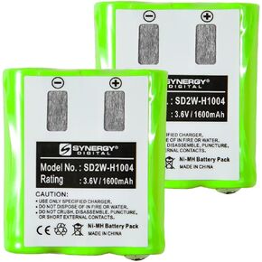 Synergy Digital 2-Way Radio Batteries, Compatible with Motorola TalkAbout T600 H2O 2-Way Radio, (Ni-MH, 3.6V, 1600 mAh), Combo-Pack Includes: 2 x SD2W-H1004 Batteries