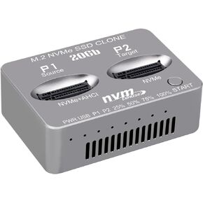 M.2 NVMe SSD Dock AHCI Duplicator Cloner USB3.2 20G SSD Dual-Bay Offline Clone USB C to NVME Docking Station Mobile Hard Drives Dock for Mac Window Linux