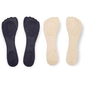 CB 4-Pairs Silicone Gel Slim Inserts Liners, Blister Prevention, Heel Pain Relief, for Women's High Heel Shoes, Slim Insoles, Suitable Women Size 5-8, 2 Pairs Nude & 2 Pairs Black