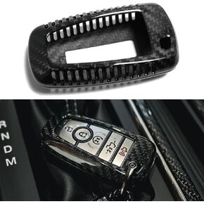 Carbon Fiber Key Fob Cover for Ford F-150 F150 Bronco Raptor R Off-Road 2018 2019 2020 2021 2022 2023 2024,Only for Raptor,F150 Remote Key Case (Black)
