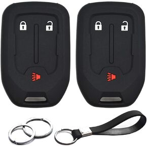 2pcs Compatible with GMC Acadia Terrain Sierra 1500 2500 HD 3500 HD Key Fob Cover Case Key Chain Protector Keyless Remote Smart 3 Buttons Holder