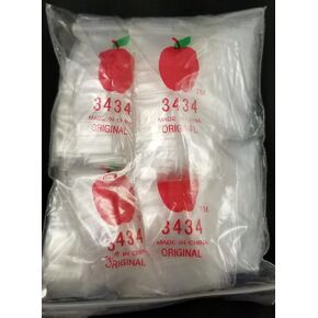 3434 Original Mini Ziplock 2.5mil Plastic Bags 3/4" x 3/4" Reclosable Baggies (Clear, 10pks/1000 Bags)