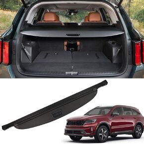 Marretoo for Kia Sorento Cargo Cover 2021 2022 2023 2024 Black Retractable Factory Style SUV Trunk Cover for Kia Sorento Accessories Black Retractable Trunk Cover Security Shield Shade